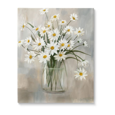 Stupell Industries Daisy Bloom Potted Flowers Canvas Art