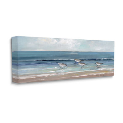 Stupell Industries Sandpiper Birds Cloudy Sky Canvas Art