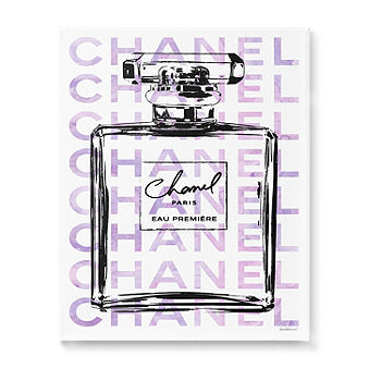 Glam Black Purple Perfume Bottle Canvas Art, Color: Pink - JCPenney