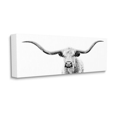 Stupell Industries Longhorn Cattle Modern Photography Canvas Art