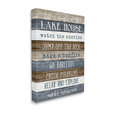 Stupell Industries Life Is Simple Lake House List Canvas Art