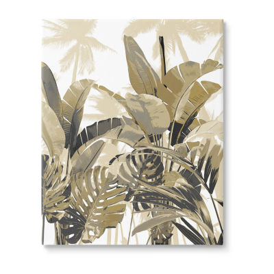 Stupell Industries Tropical Layered Summer Palms Canvas Art