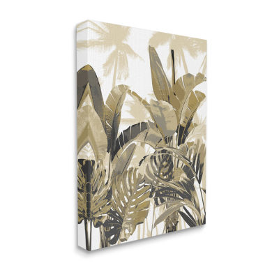 Stupell Industries Tropical Layered Summer Palms Canvas Art