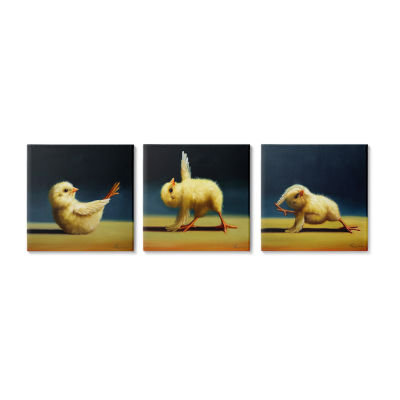 Stupell Industries Funny Yoga Chick Trio 3-pc. Wall Art Sets