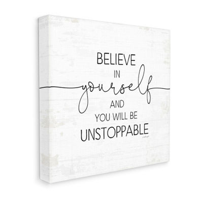 Stupell Industries Believe In Yourself Inspirational Canvas Art