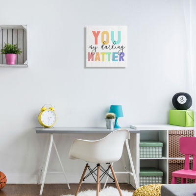 Stupell Industries You Darling Matter Rainbow Canvas Art