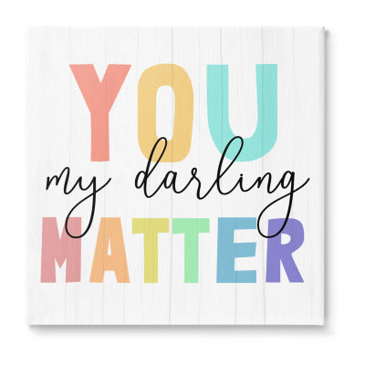 Stupell Industries You Darling Matter Rainbow Canvas Art