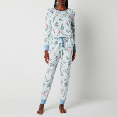 Ambrielle Womens Plus Long Sleeve 2-pc. Pant Pajama Set