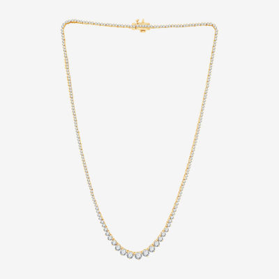 (H-I / I1) Womens 6 CT. T.W. Lab Grown White Diamond 10K or 14K White or Yellow Gold Tennis Necklaces
