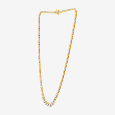 CT.T.W. (H-I / I1) Womens Lab Grown Diamond Tennis Necklace Gold