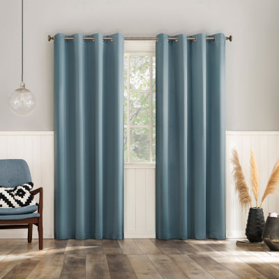 No 918 Brandon Magnetic Closure Grommet Top Light-Filtering Set of 2 Curtain Panel