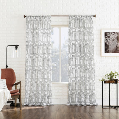 No 918 Kaz Sheer Rod Pocket Single Curtain Panel