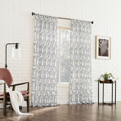 No 918 Kaz Sheer Rod Pocket Single Curtain Panel