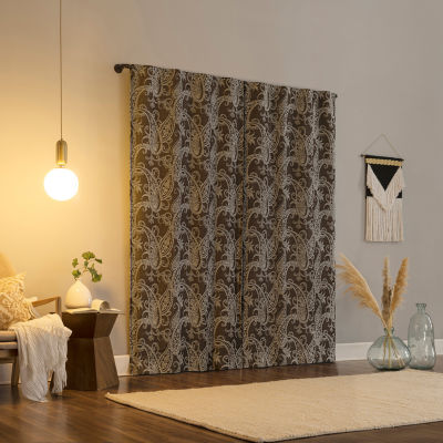 Sun Zero Pedra 100% Blackout Back Tab Single Curtain Panel