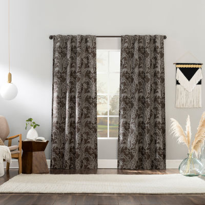 Sun Zero Pedra Back Tab 100% Blackout Single Curtain Panels