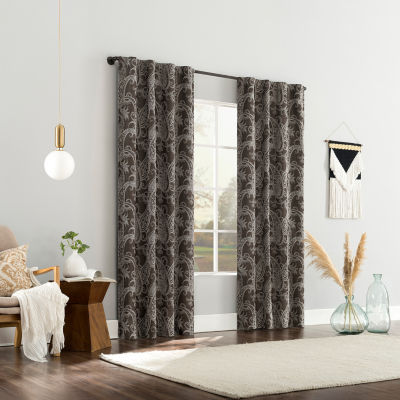 Sun Zero Pedra 100% Blackout Back Tab Single Curtain Panel