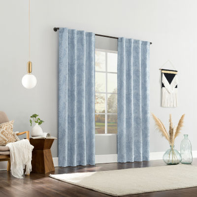Sun Zero Pedra Back Tab 100% Blackout Single Curtain Panel
