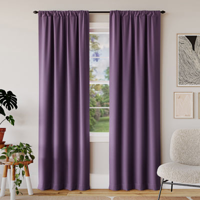 Sun Zero Rianna 100% Blackout Rod Pocket Single Curtain Panel