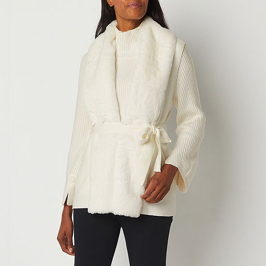 Liz Claiborne Womens Sweater Vest, Color: Crema - JCPenney