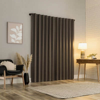 Sun Zero Aria Magnetic Closure Back Tab 100% Blackout Set of 2 Curtain Panel