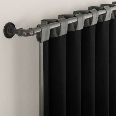 Sun Zero Aria Magnetic Closure Back Tab 100% Blackout Set of 2 Curtain Panel