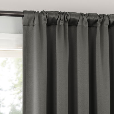 Sun Zero Aria Magnetic Closure Back Tab 100% Blackout Set of 2 Curtain Panel