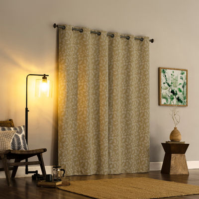 Sun Zero Satti 100% Blackout Grommet Top Single Curtain Panel
