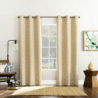 Sun Zero Satti Grommet Top 100% Blackout Single Curtain Panels
