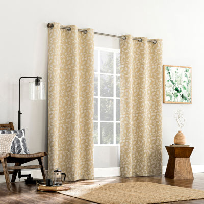 Sun Zero Satti Grommet Top 100% Blackout Single Curtain Panels