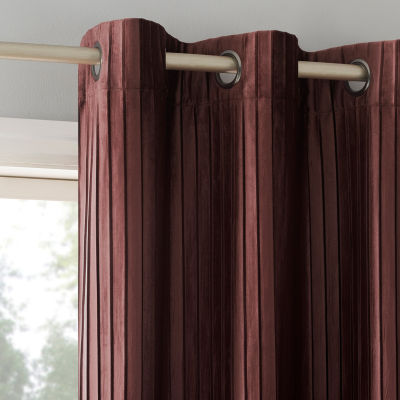 Sun Zero Cascade Grommet Top Blackout Single Curtain Panel