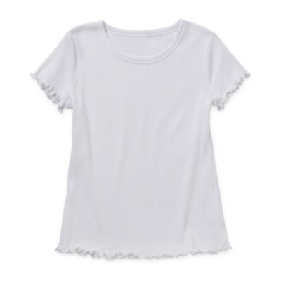 Thereabouts Little & Big Girls Rib Scoop Neck Short Sleeve T-Shirt