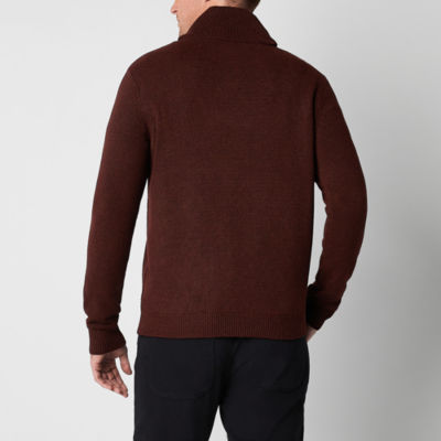 Frye and Co. Mens Shawl Neck Long Sleeve Pullover Cable Sweater