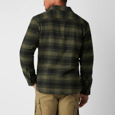 Frye and Co. Mens Regular Fit Long Sleeve Plaid Sherpa Lined Button-Down Shirt