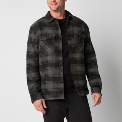 Frye and Co. Mens Regular Fit Long Sleeve Plaid Sherpa Lined Button-Down Shirt
