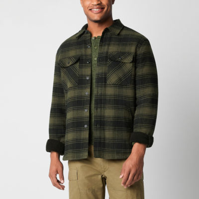 Frye and Co. Mens Regular Fit Long Sleeve Plaid Sherpa Lined Button-Down Shirt