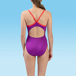 ワンピース水着 DARK PURPLE BASIC COVER ONEPIECE Speedo Girls Kids Solid Racerback One Piece Swimsuit Purple