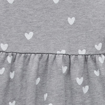 Okie Dokie Toddler & Little Girls Cuffed Sleeve Hearts Dress Set
