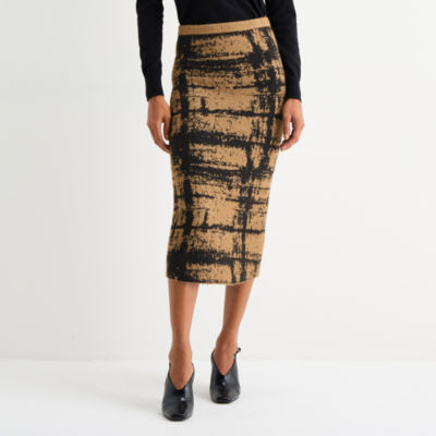 Worthington Womens Midi A-Line Skirt