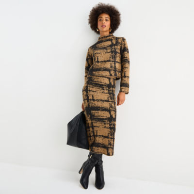 Worthington Womens Midi A-Line Skirt