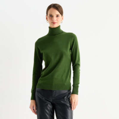 Worthington Womens Turtleneck Long Sleeve Pullover Sweater