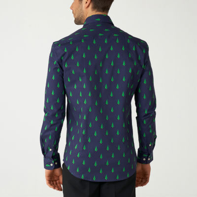 Opposuits Pine Tree Mens Long Sleeve Dress Shirt
