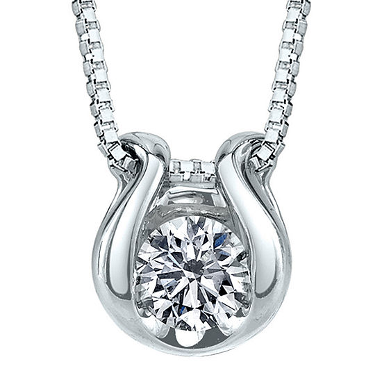 Sirena® 1/12 CT. T.W. Diamond Solitaire 14K White Gold Pendant Necklace