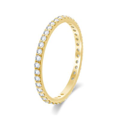 1/2 CT.T.W. Natural Diamond 14K Yellow Gold Eternity Band