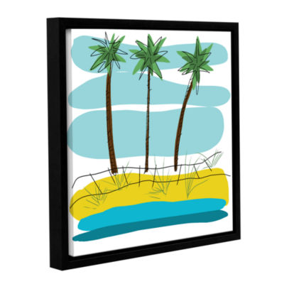 Brushstone Day Palms II Gallery Wrapped Floater-Framed Canvas Wall Art