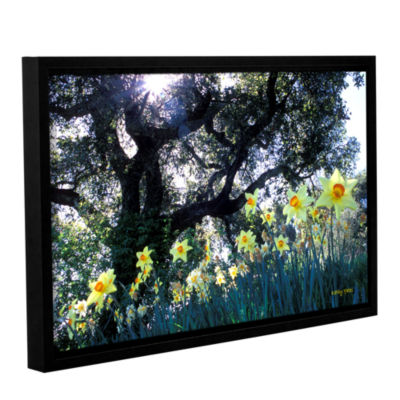 Brushstone Daffodils And The Oak Gallery Wrapped Floater-Framed Canvas Wall Art