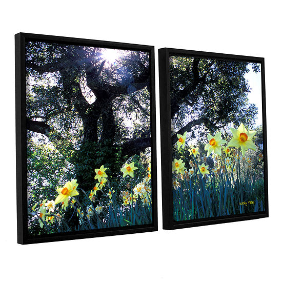 Brushstone Daffodils And The Oak 2-pc. Floater Framed Canvas Wall Art