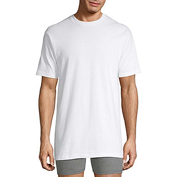 Tall Men's Premium Short Sleeve Breathable Cotton Mesh Crew T-Shirt, White  3 Pack