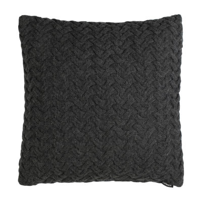 Black knit throw discount pillow