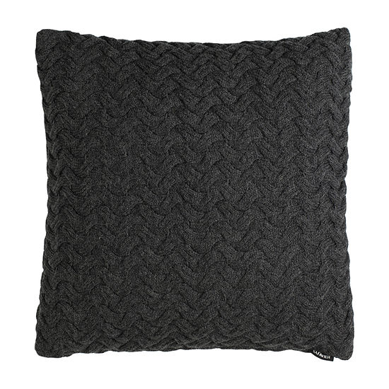 Safavieh Affinity Knit Dark Grey Square Throw Pillow