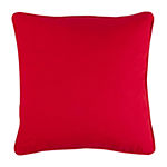 Safavieh Holiday Ivory Red Green Square Throw Pillow